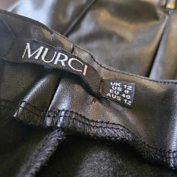 3pc Set Cedric Charlier Metallic Tee Faux Leather Pants Murci Structured Handbag - Picture 6 of 14